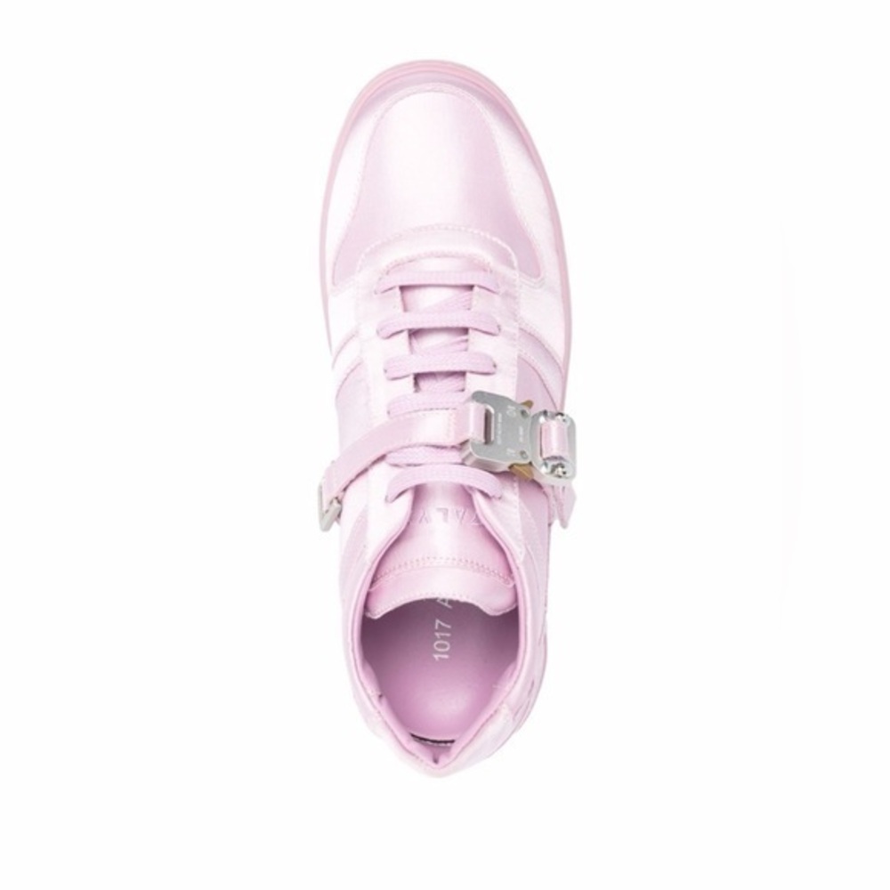 1017 ALYX 9SM Pink Satin Buckle Detail Low Top Sneakers Size 40 US 10